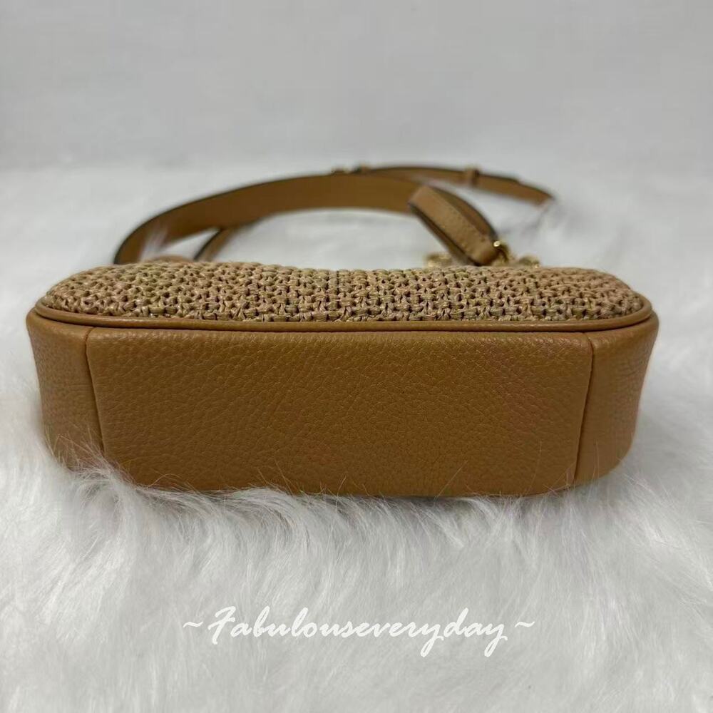 Coach Teri Mini Crossbody Bag Shoulder Bag Straw/Gold/Toast CDW66 NWT - Picture 7 of 8